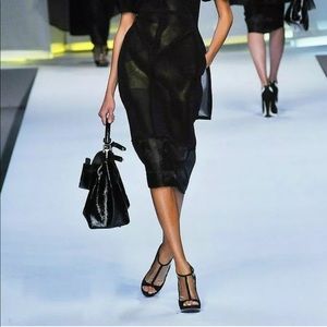 FENDI Runway PVC Clear Suede Wedge Boots Shoes